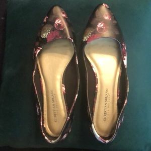 Christian Siriano for Payless | black floral flats